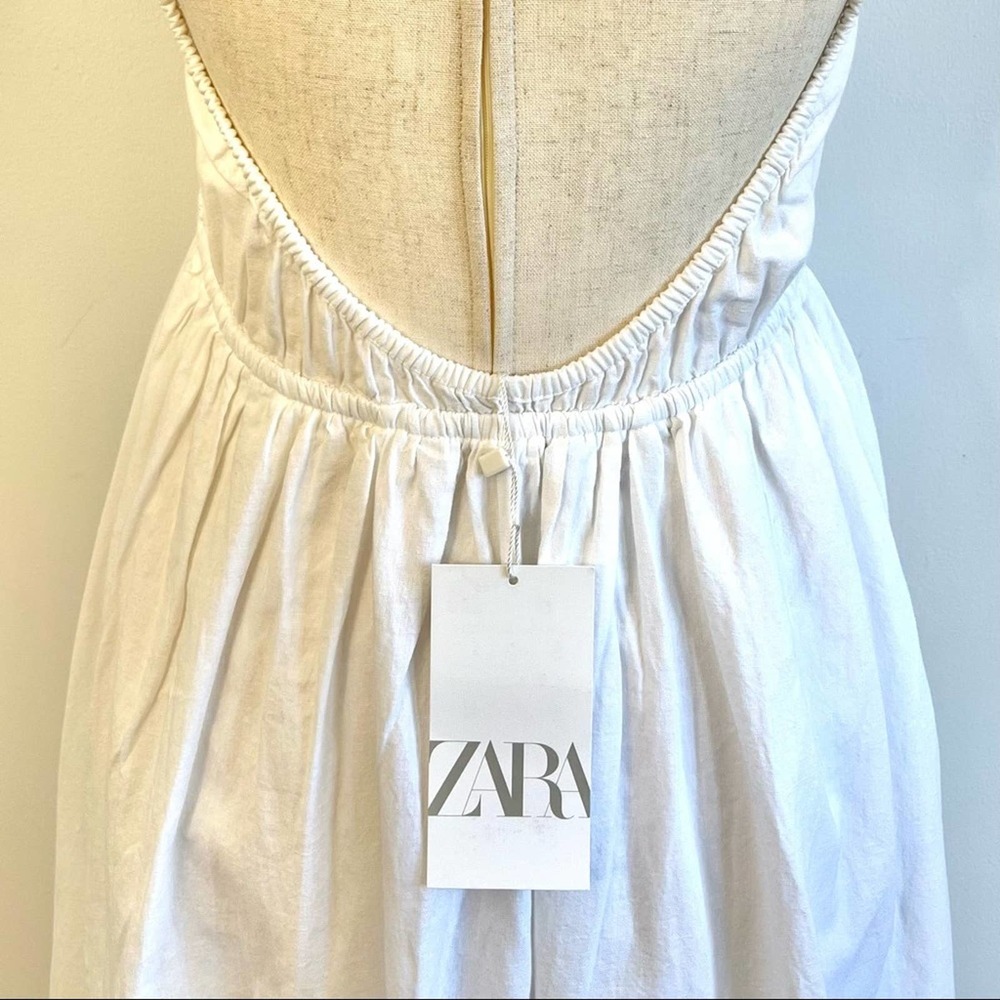 Zara Open-Back Crochet White Maxi Dress - Picture 7 of 8